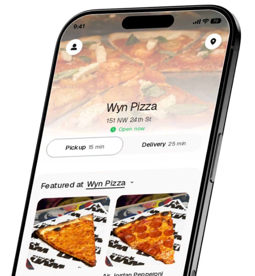 Wyn Pizza app preview
